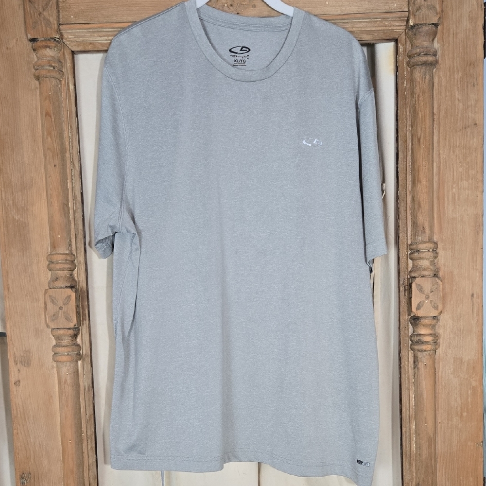 Champion Gray Men's Duo Dry Short Sleeve Shirt Size X-Large